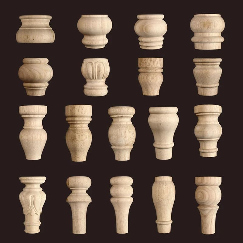 Round Solid Wood Table Legs for Furniture Wooden Chair Sofa Foot Cabinet Bed Support Hardware Replacement Dressers Desk Feet