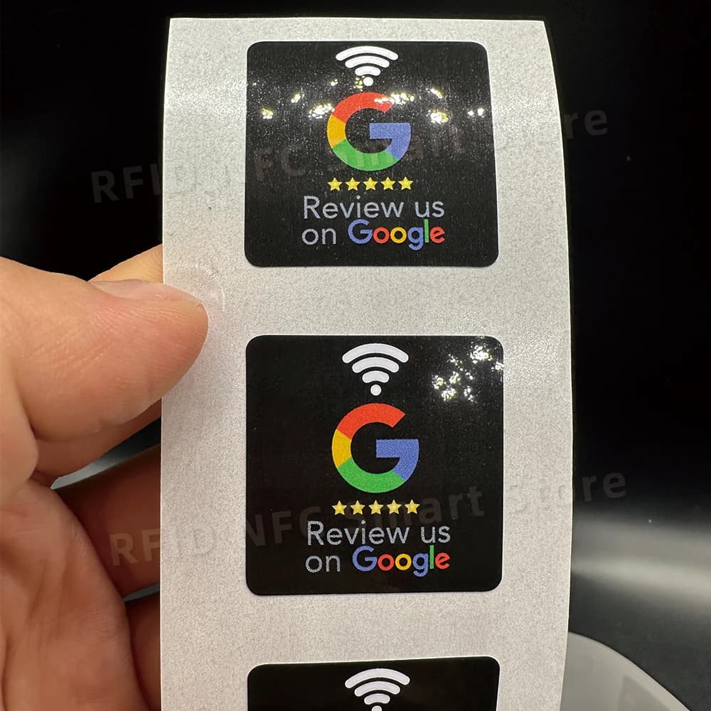 nfc215 Google Review Stickers 504Bytes 30mm Waterproof NFC Review Sticker Review us on Google Sticker13.56MHz nfc tags stickers