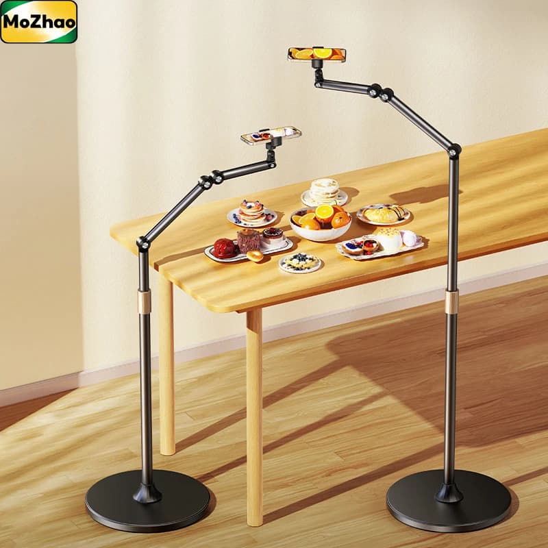 Tablet Stand Phone Holder Floor Lazy Support Stand Desktop Live Broadcast Stand Aluminum Alloy Retractable iPad Clip