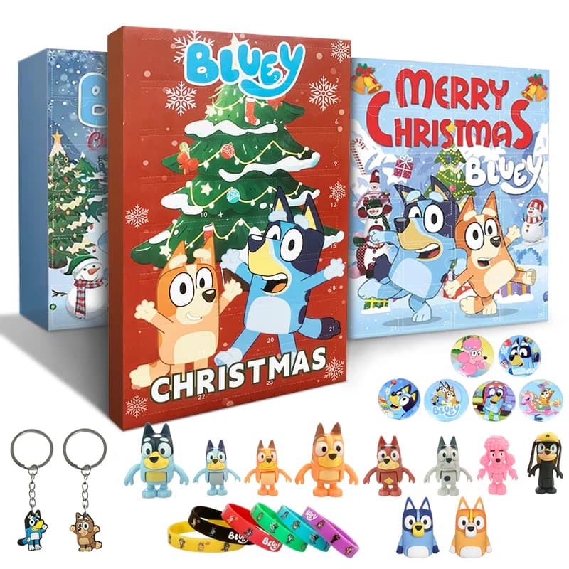 Bluey Advent Calendar Gift Christmas Halloween 24 Day Reward Countdown Kawaii Anime Action Figure PVC Model Doll Toys For Kids