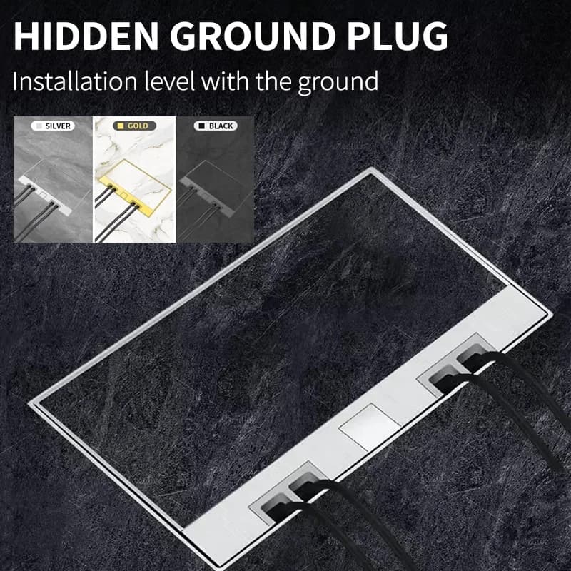 Floor Hidden Socket,US UK EU USB Outlet Stainless Steel Flat Inserts Invisible Socket,Embedded,Build-in Marble,Waterproof