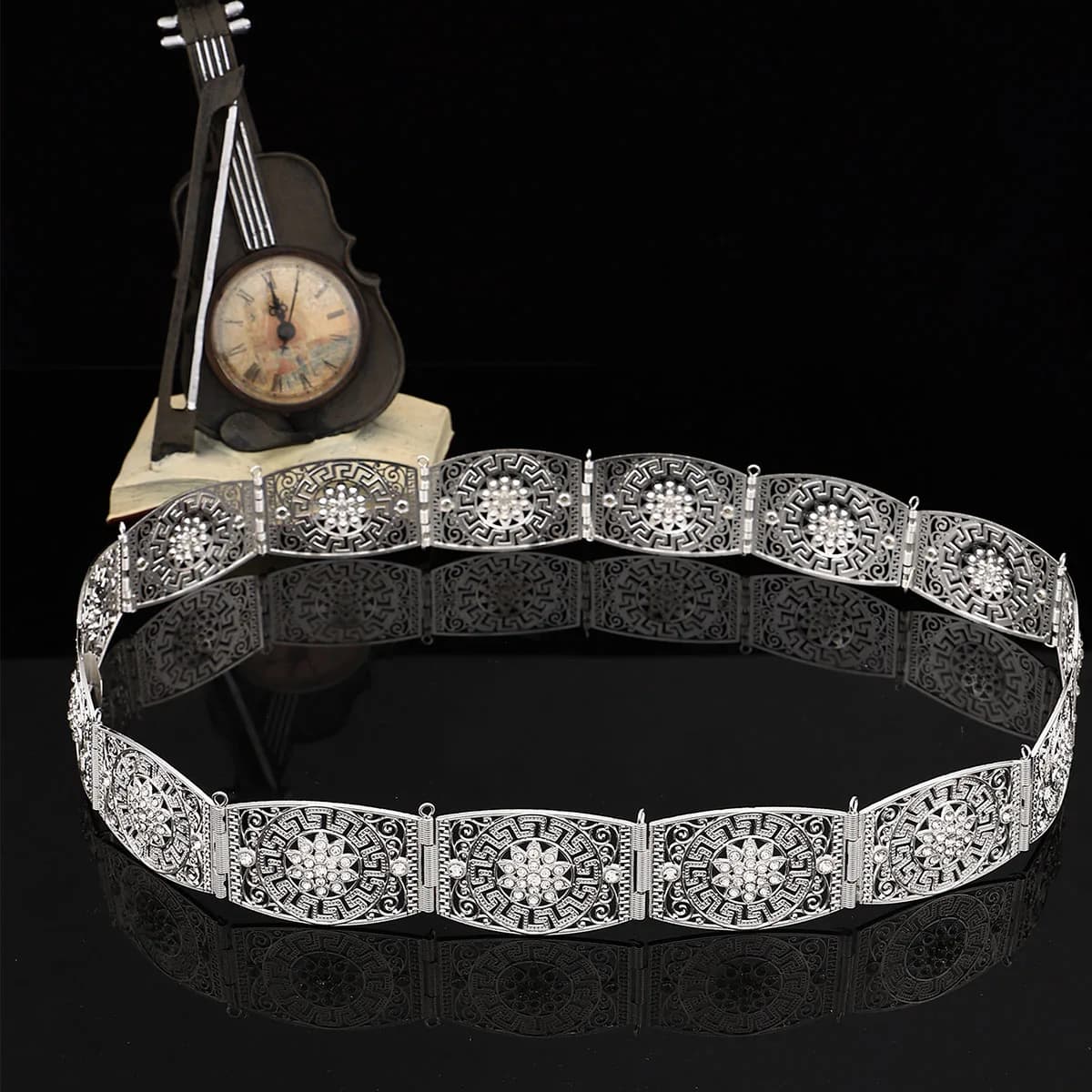 Moroccan Wedding Kaftan Dress Belt Chic Flower Design Belly Body Chain Arabic Women's Adjustable Length Jewelry