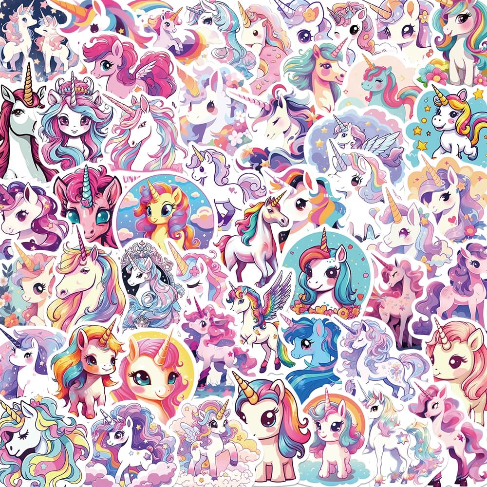 50PCS Graffiti Cute Unicorn Cartoon Stickers DIY Car Bike Travel Luggage Phone Laptop Waterproof Funny Sticker Decals Toy