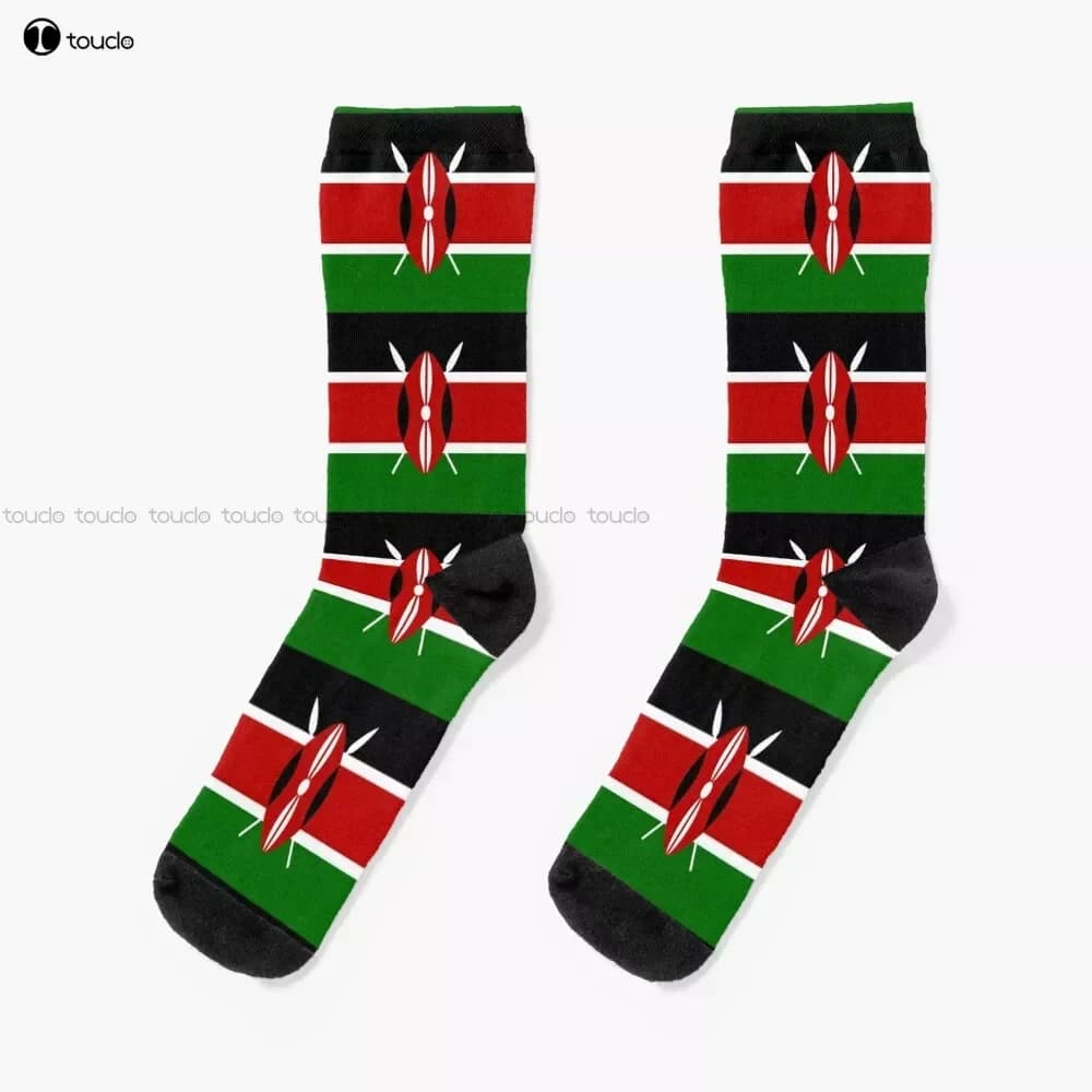 Basic Kenya Flag Socks Socks Personalized Custom Unisex Adult Teen Youth Socks 360° Digital Print Custom Gift Streetwear