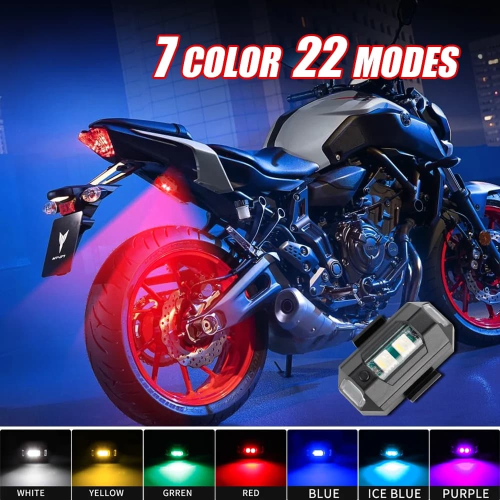 1PC 7 Color Mini USB Charging LED Anti-Collision Motorcycle Bicycle Light 5V Drone Strobe Lights Flashing Warning Signal Light