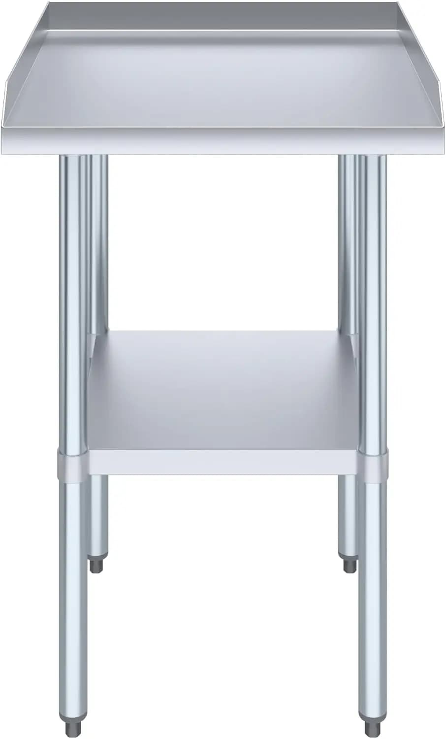 AmGood Commercial Work Table with Backsplash and Sidesplashes | NSF (Stainless Steel Table with Sideguards, 24" Long x 24" Deep)