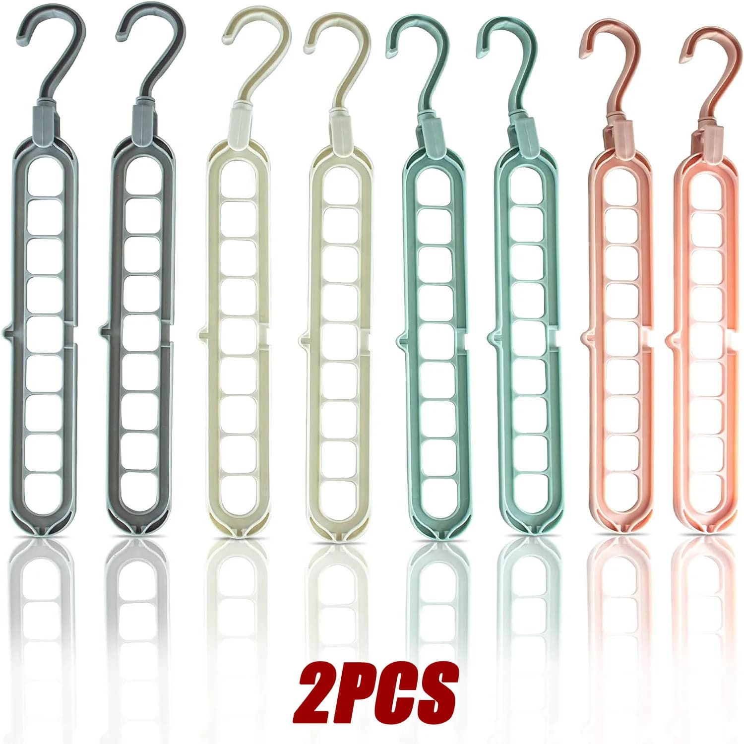 1/2pcs 9 Holes Clothes Coat Hanger Organizer Multi-port Support Drying Racks Plastic Cabinet Storage Rack Hangers for Clothes