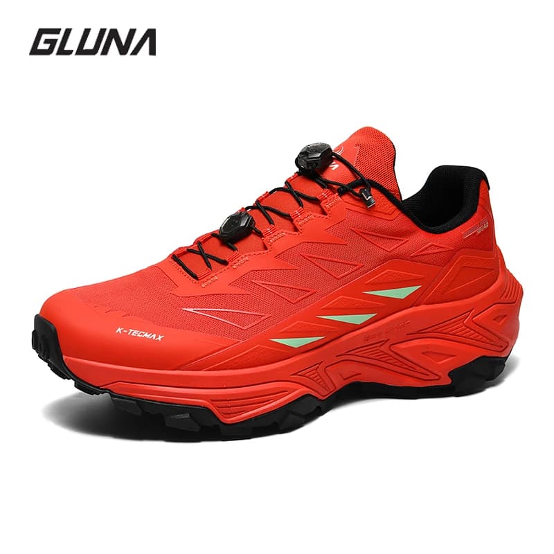 GLUNA Men Hiking Shoes Running Shoes Leather sneakers Sport Shoes Men Outdoor Walking Shoes Men Waterproof Jogging Shoes women
