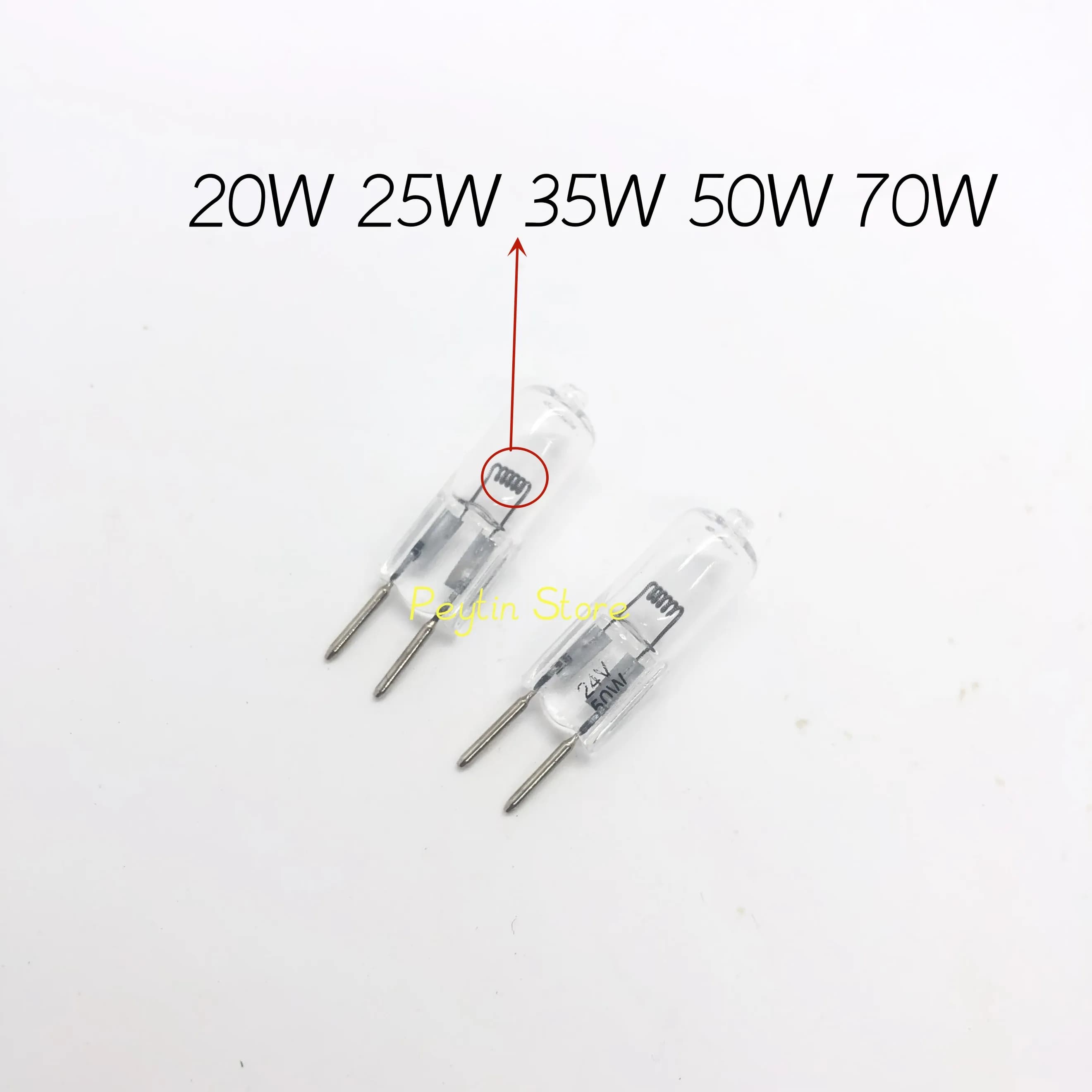 2Pcs G6.35 24V 20W 25W 35W 50W 70W 100W 150W 200W 250W Shadowless Bulb Projector Bulb Machine Tool Halogen Bulb