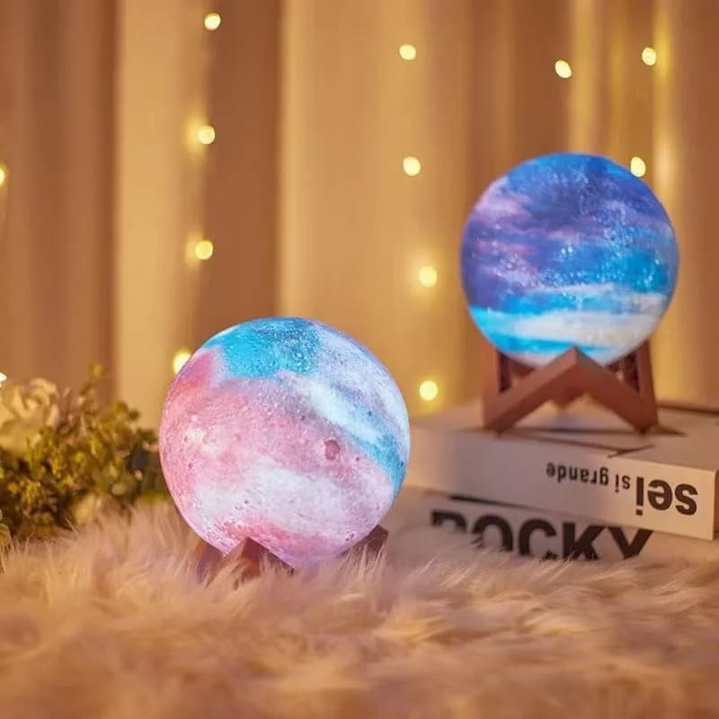 2 Packs DIY Starry Moon Small with AG13/LR44 Batteries Night Lamp Children&#x27;s Studio Handmade Graffiti Creative Studio Activity