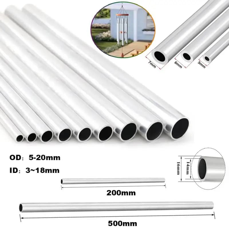 1pcs 6063 Aluminium Pipe Length 500mm/200mm OD 5~20mm  Inner Dia 3~18mm Thickness 1mm Straight Round Aluminum Alloy Tube