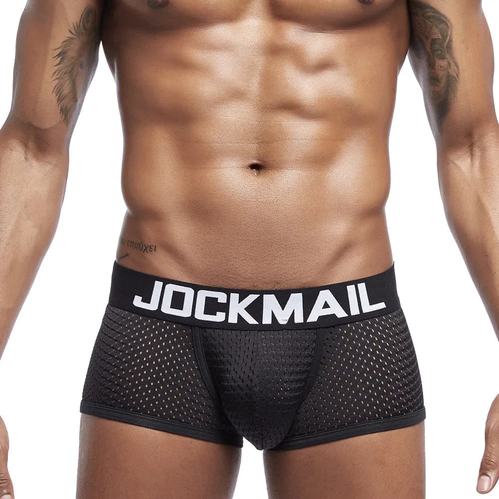 JOCKMAIL New Sexy Men Underwear Boxer Breathable Mesh Male Underpants U convex Men Boxer Mens Trunks Summer men's clothes