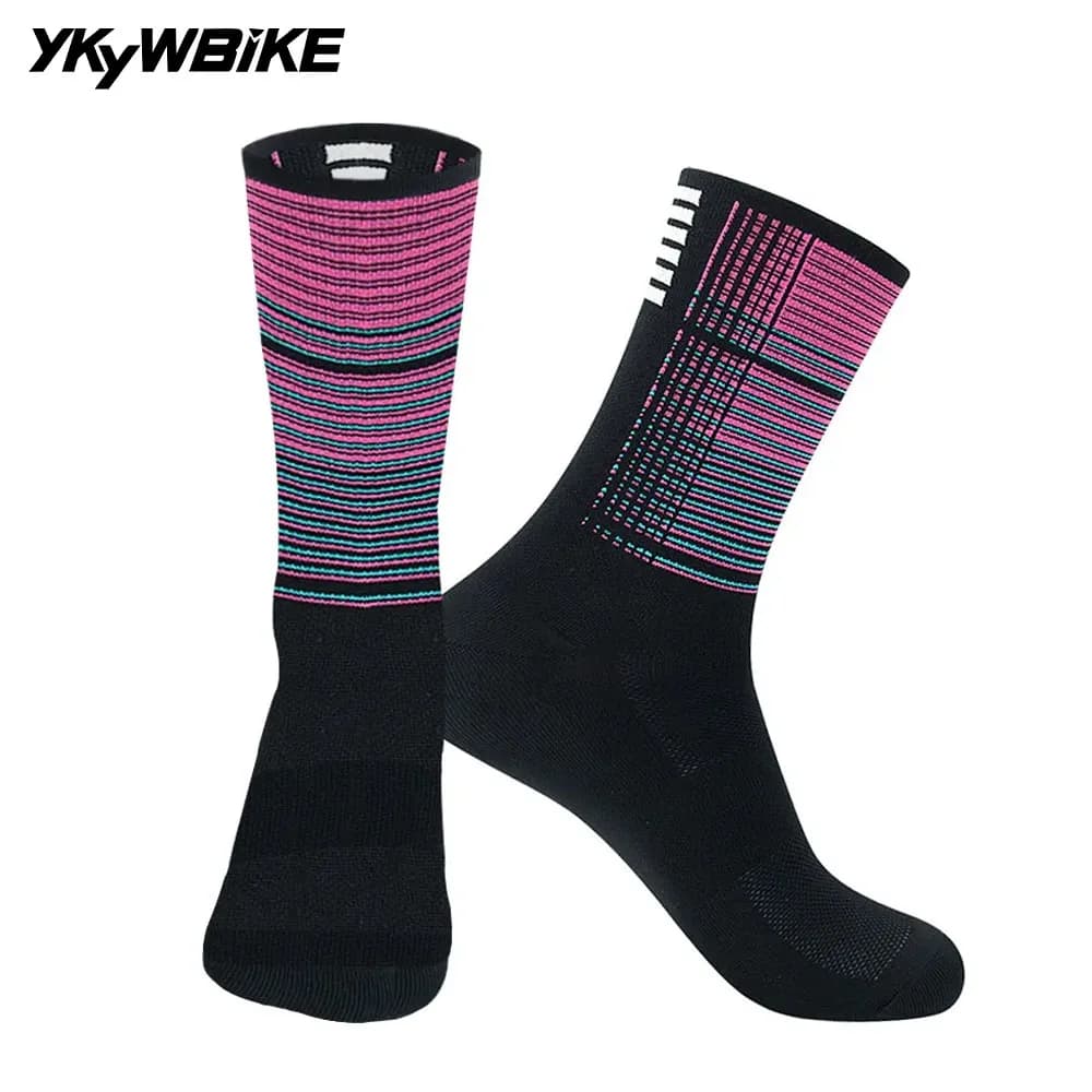 YKYWBIKE Sports Racing Cycling Socks Professional Brand Sport Socks Breathable Road Bike Bicycle Socks Men and Women Outdoor