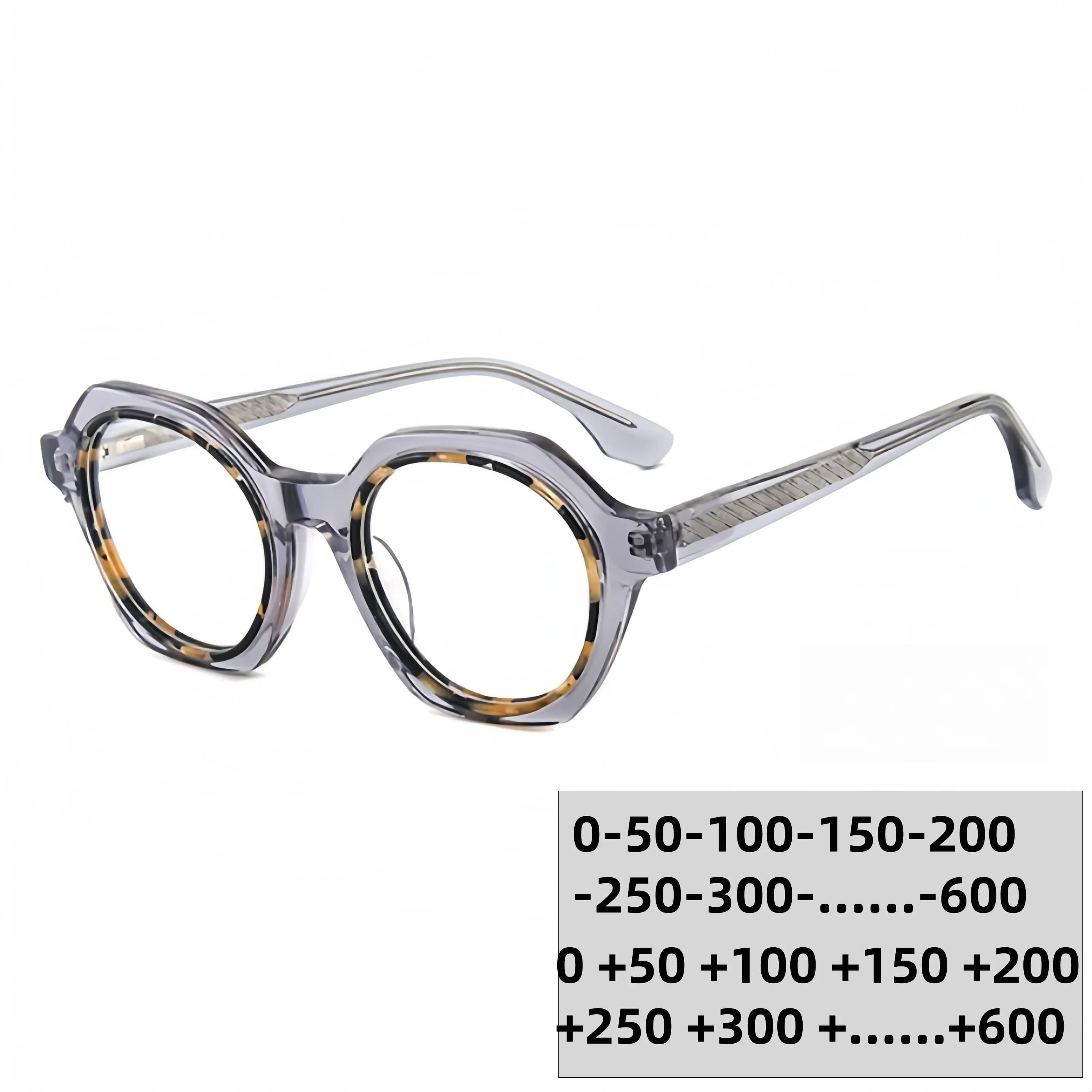 New Acetate High Quality Reading Glasses Frame Fashionable Men's Retro Optical Frame Trendy Prescription Glasses Presbyopia Glas