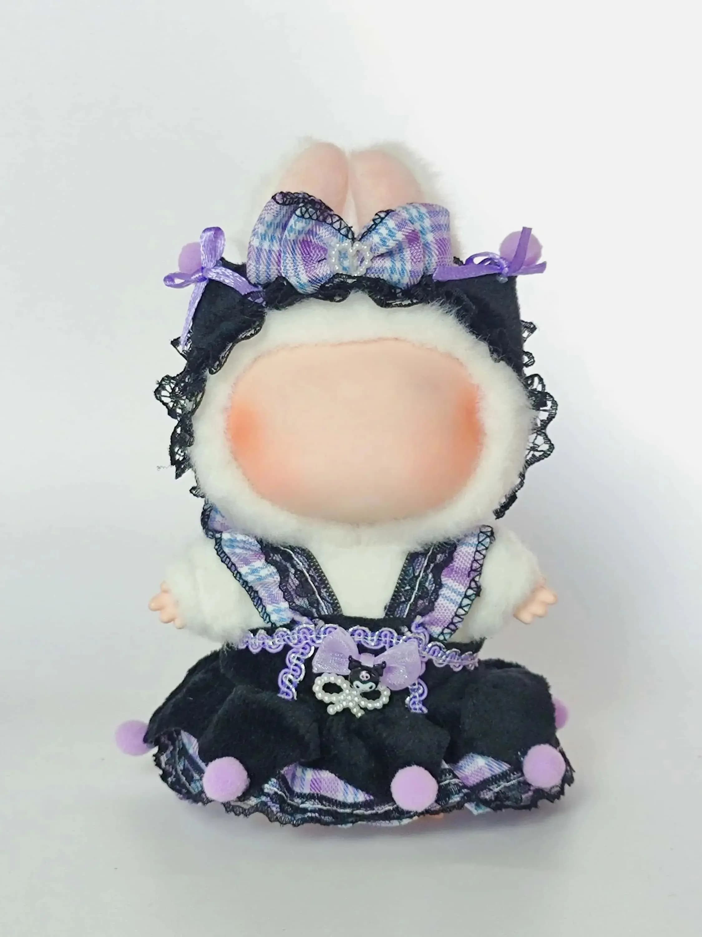 For 17cm Labubu V2 V1 Purple Dress Doll Clothes Outfit Accessories Idol Doll Clothing for Kid Gift Labubu Ropa