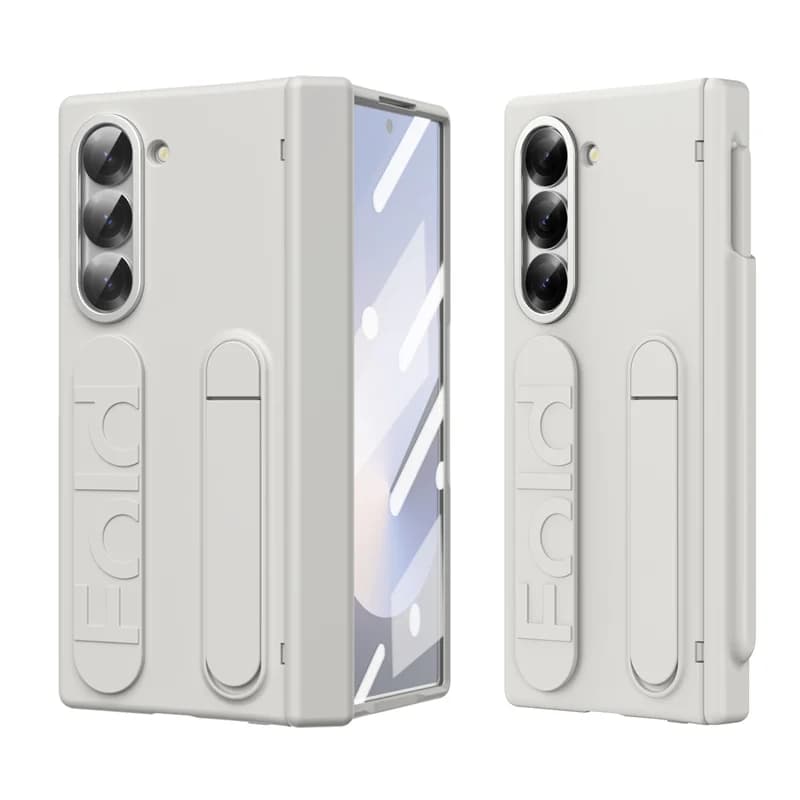 Wristband Holder Hinge Phone Case For Samsung Galaxy Z Fold 7 6 5 4 3 With Pen Slot & S Pen Screen Protector Film Protect Cover