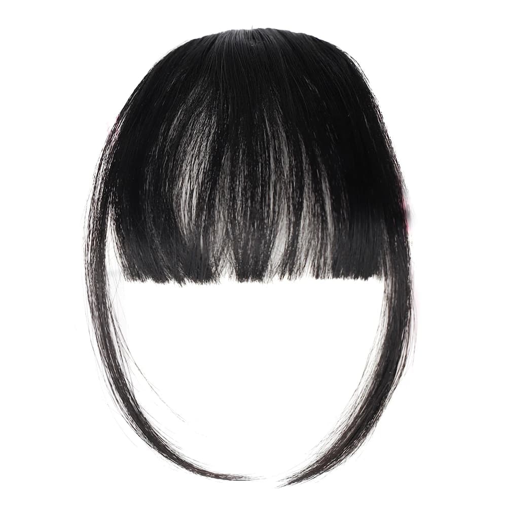 Synthetic Air Bangs Clip In Hair Extension 3D Air Style Hairpieces Neat Front False Fringe Thin Fake Hair Bangs For Women Girls