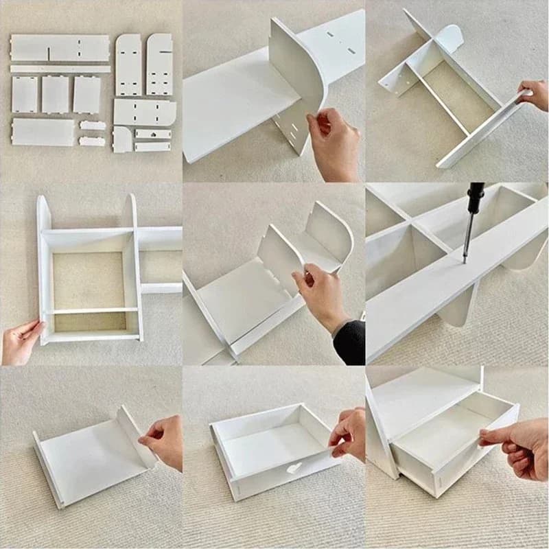 Room Organizer Ornaments Shelves Desktop 2 Floors Bedroom Drawer Storage Office Cosmetics Supplies Stationery