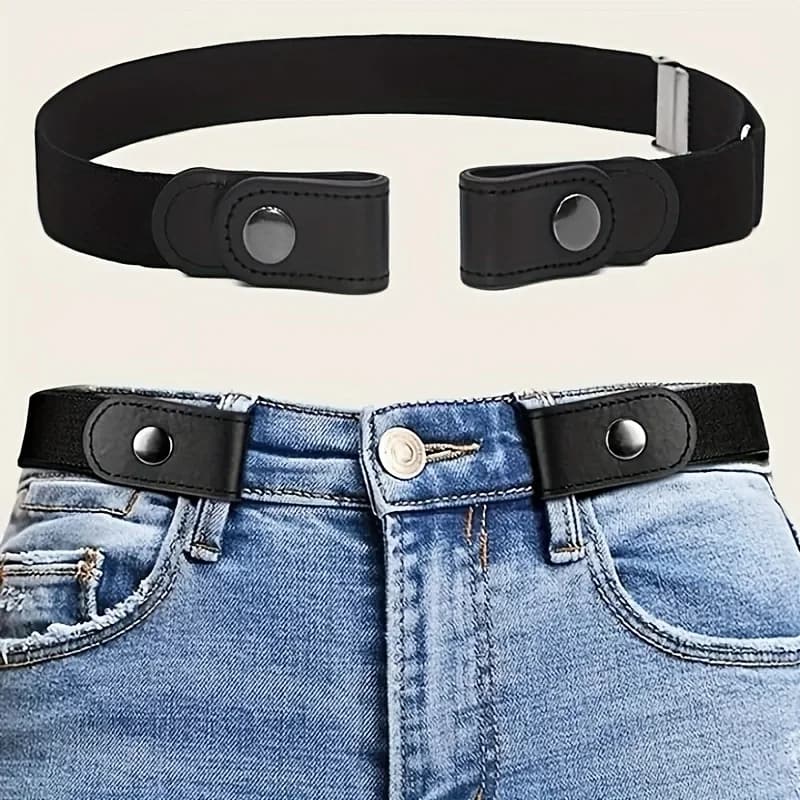 1pc Elastic Waist Belt For Women& Men, Buckle Free Adjustable Women Belt, No Buckle Elastic Stretch Belts For Jeans Pants