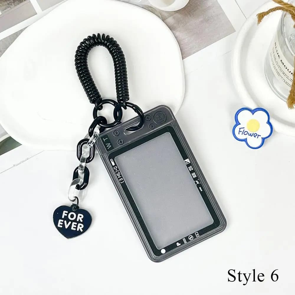 Ins Transparent Acrylic Photocard Holder Keychain Idol Photo Sleeve Credit ID Bank Card Holder Student Card Case Protective Case