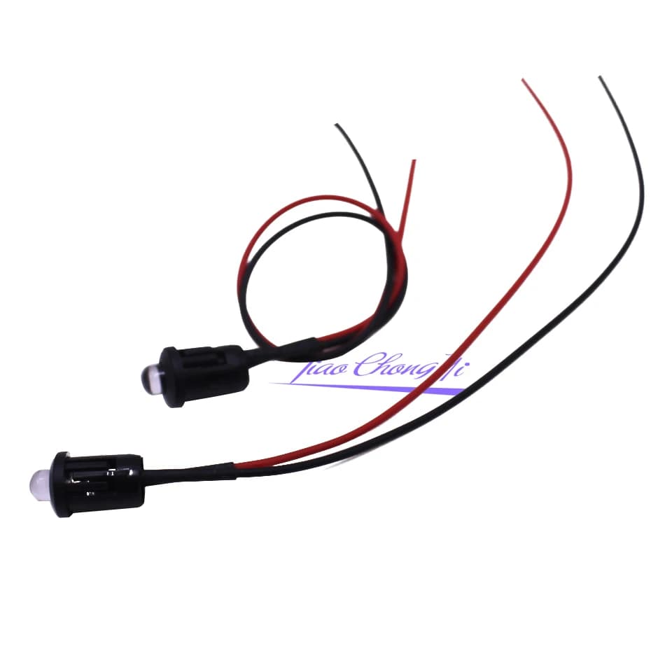 20pcs/lot DC12V F3mm 5mm 20cm Round Pre-Wired Water Clear LED Light Lamp Bulb Prewired Emitting Diodes For DIY Home Decoration