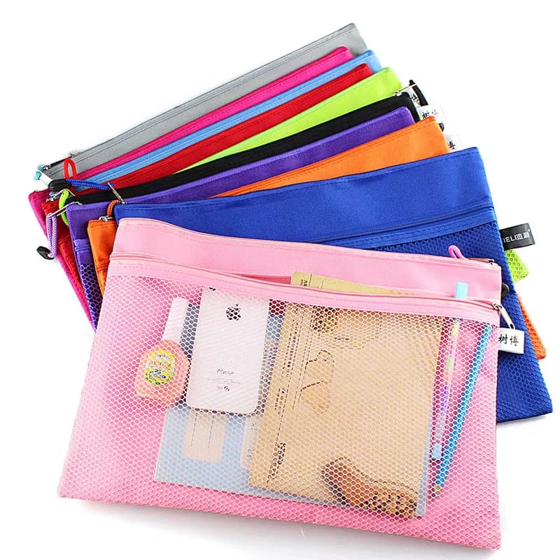 2PCS A4 Document  Zipper Document Bag (23.5x33.5cm)