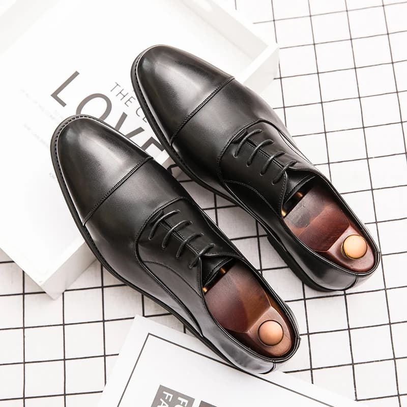 Classic Men Derby Shoes Men Comfortable Fashionable Leather Shoes Business Office Brand Men Shoes Black Brown Size 38-48