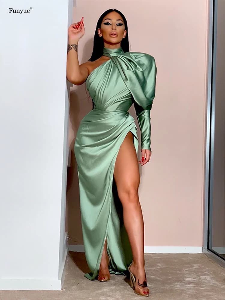 Ciynsia Customized Sexy Prom Dresses Mermaid 2025 Long Sleeve Evening Gowns Satin Women Formal Dress Vestidos De Noite