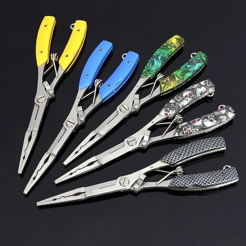 Stainless Steel Multi-functional Fish Hook Remover Pliers Fishing Line Scissors with Long Sharp Nose Fishing Equipment