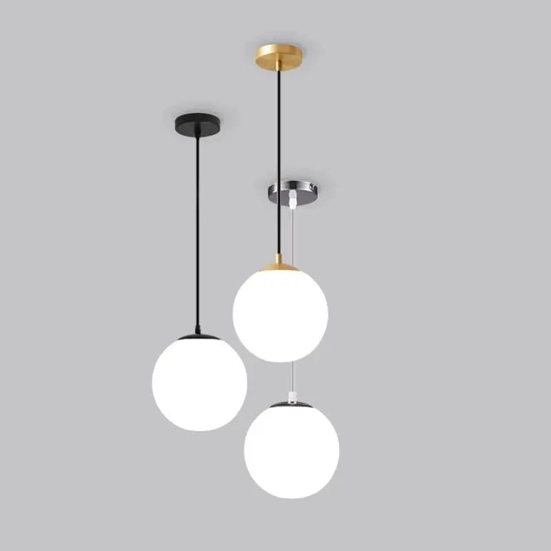 White Globe Hanging Lamp Bar Restaurant Deco Luminaire Bedroom Light E27 Pendant Lamp Gold/Black/silv Acrylic Ball Pendant Light