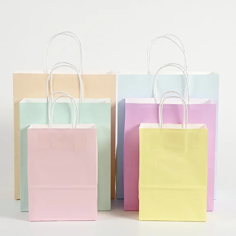 10/30/50pcs Paper Bags Candy Gift Packaging Bags Kids Christmas Birthday Party Decor Baby Shower Supplies Wedding Decor