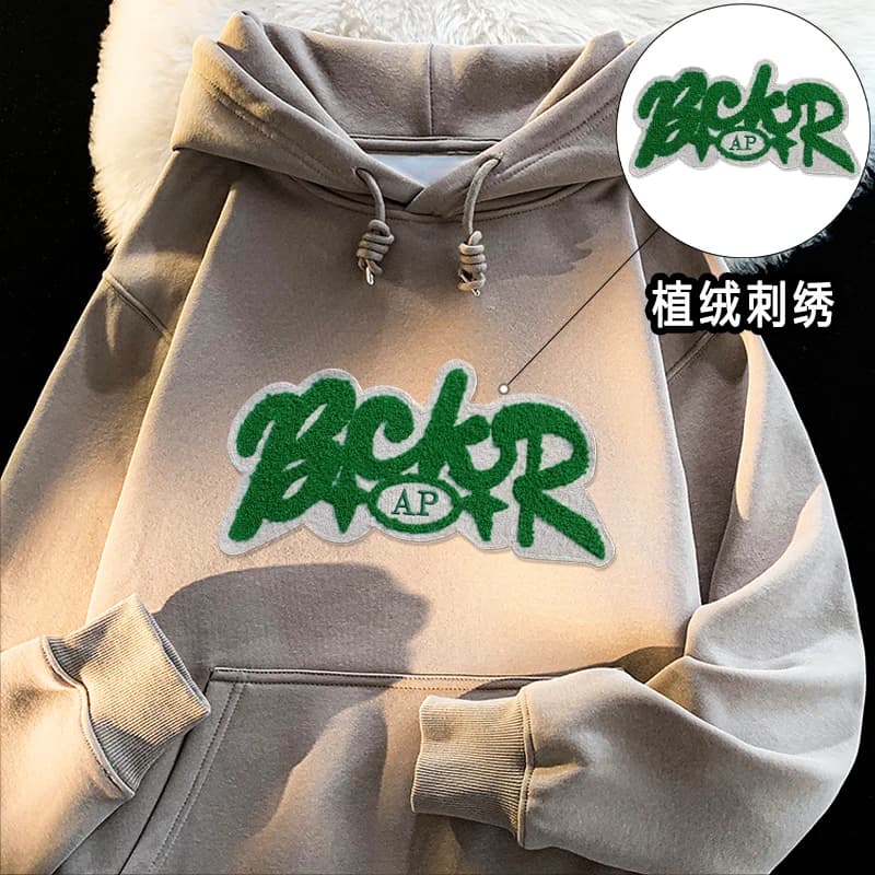 American Purple New Pullover Hoodie Men Women Street Tide Design Hooded Sweatshirt Embroidery Flocking Campus Style Casual Tops