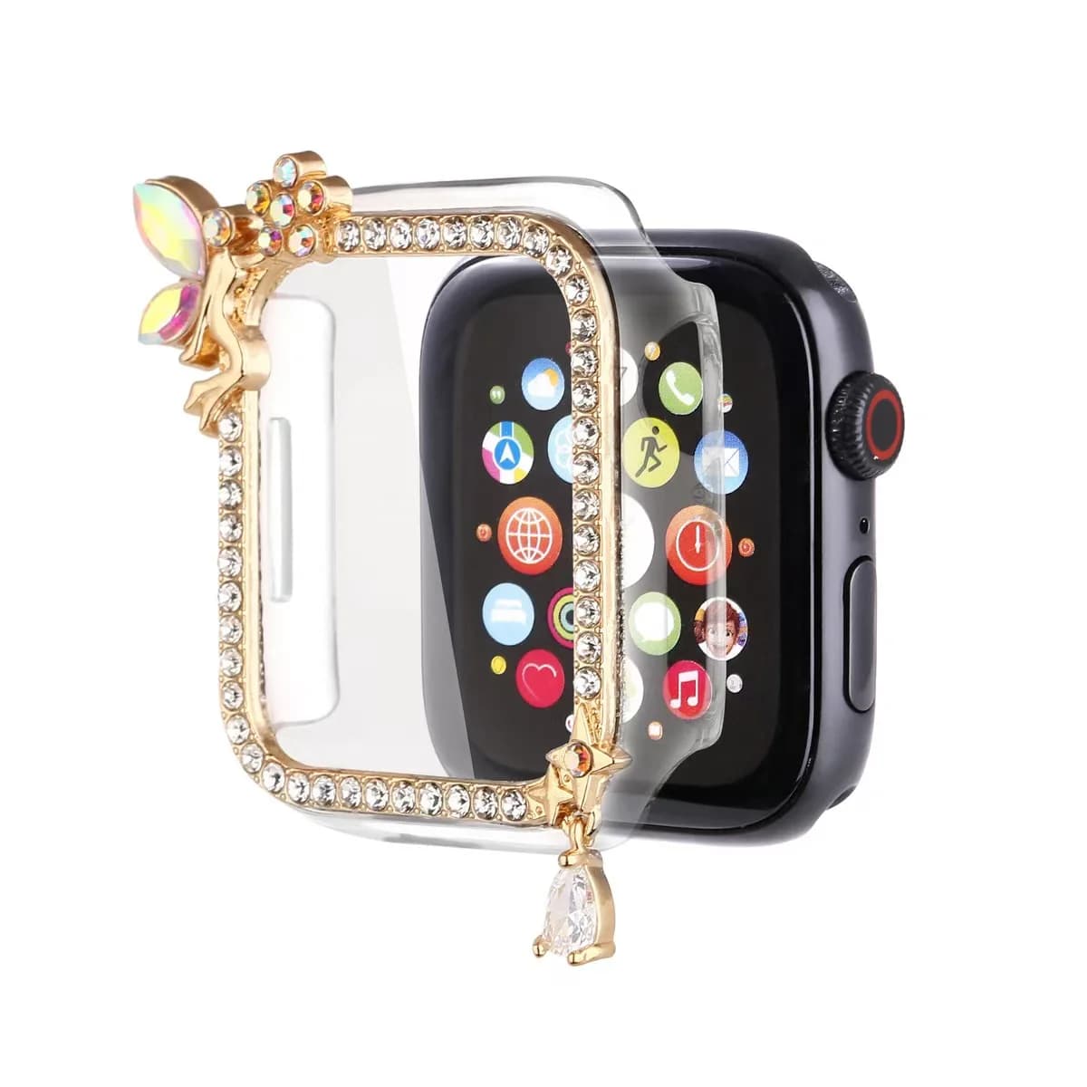 Luxury Diamond Case For Apple Watch 41MM 45MM Bumper Protector For IWatch Series9 8 7 SE Protective Cover Replacement Accessorie