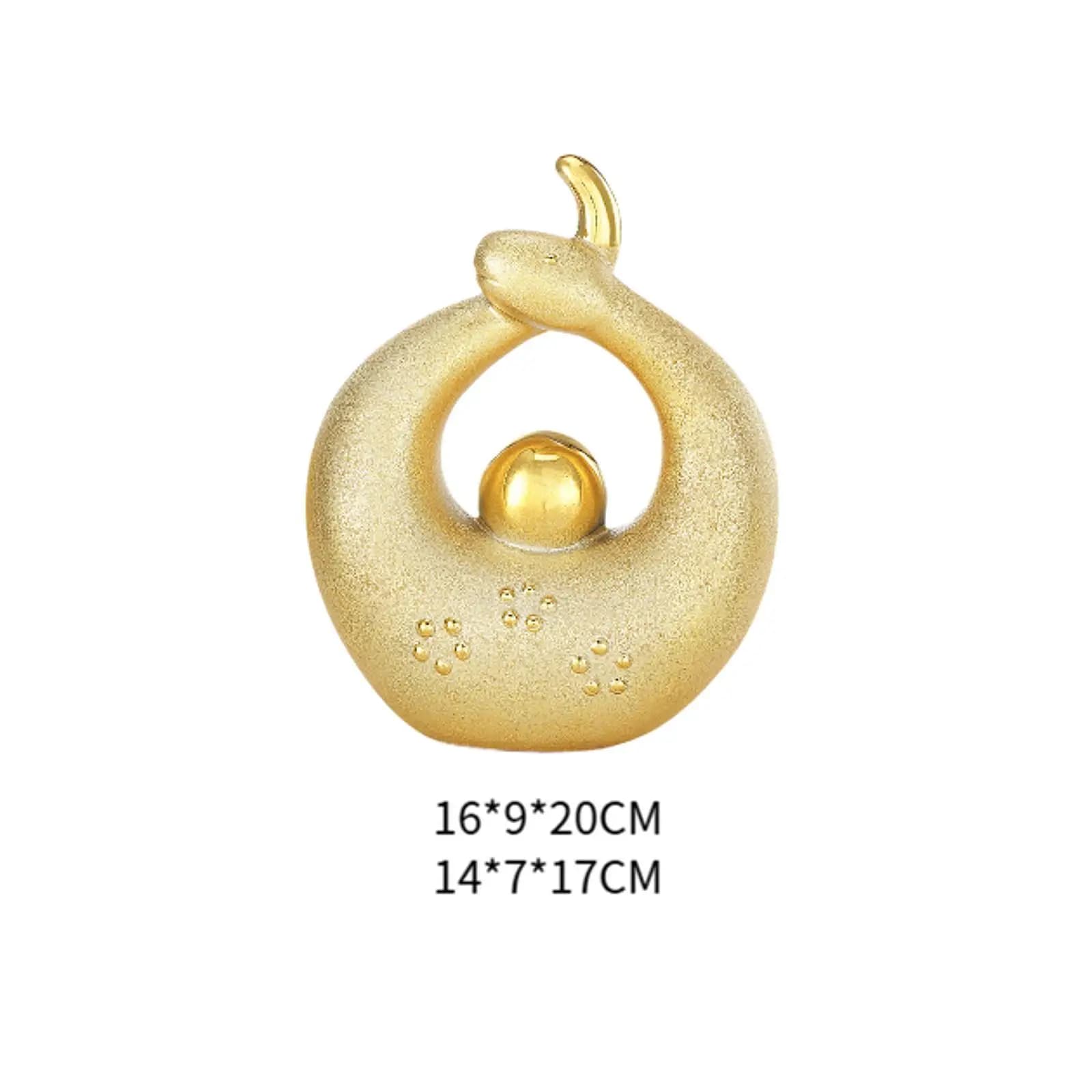 Chinese Zodiac Snake Statue Desktop Figure Halloween Feng Shui Desk Centerpiece