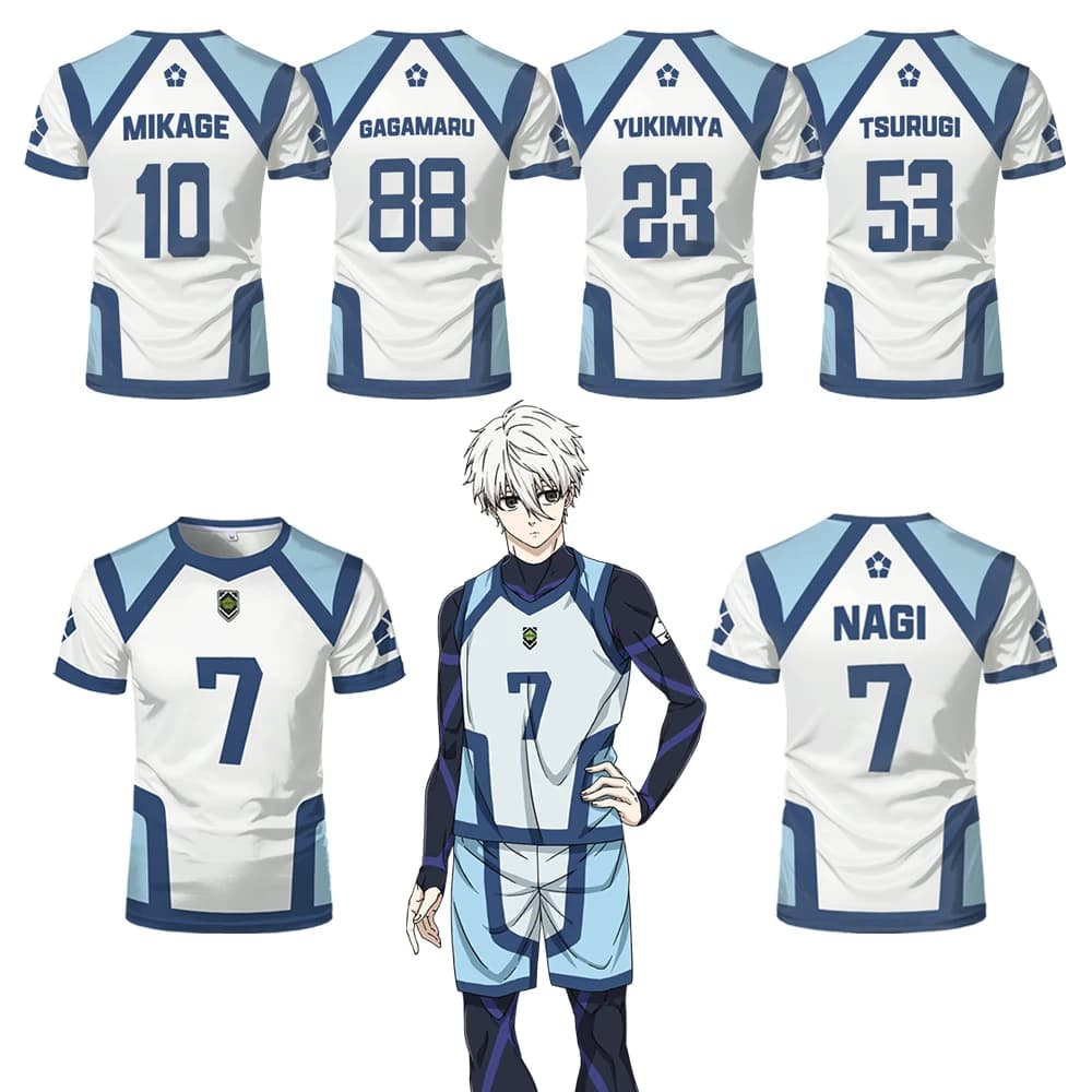 Japanese Anime Blue Lock Season 2 New Soccer Jersey T-shirt Women's Round Neck Sports Tops Children's Casual Short Sleeve Tshirt