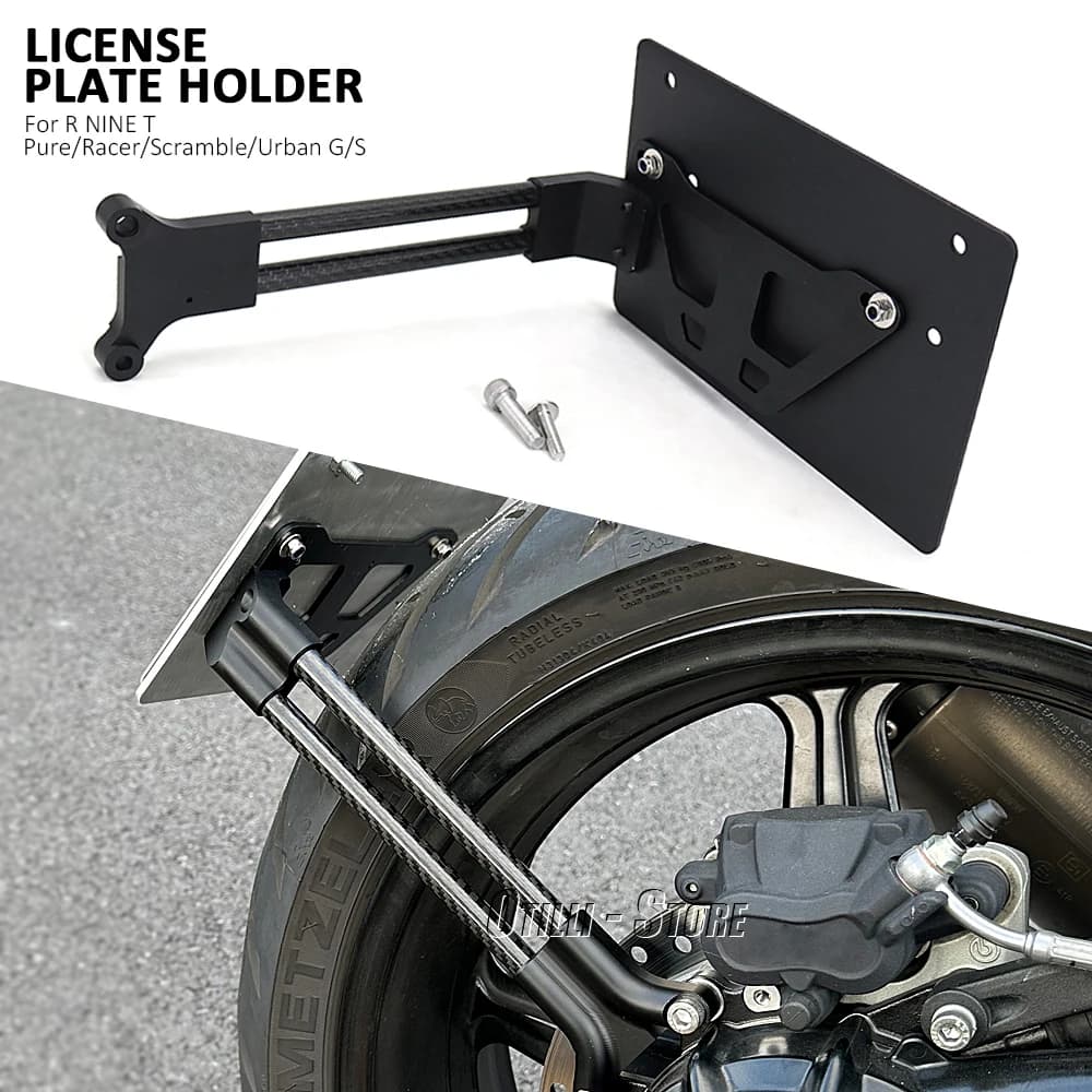 For BMW R NINE T Racer R NINET Pure RNINET Scramble R9T Urban G S Motorcycle License Plate Holder Tail Rear Bracket Carbon fiber