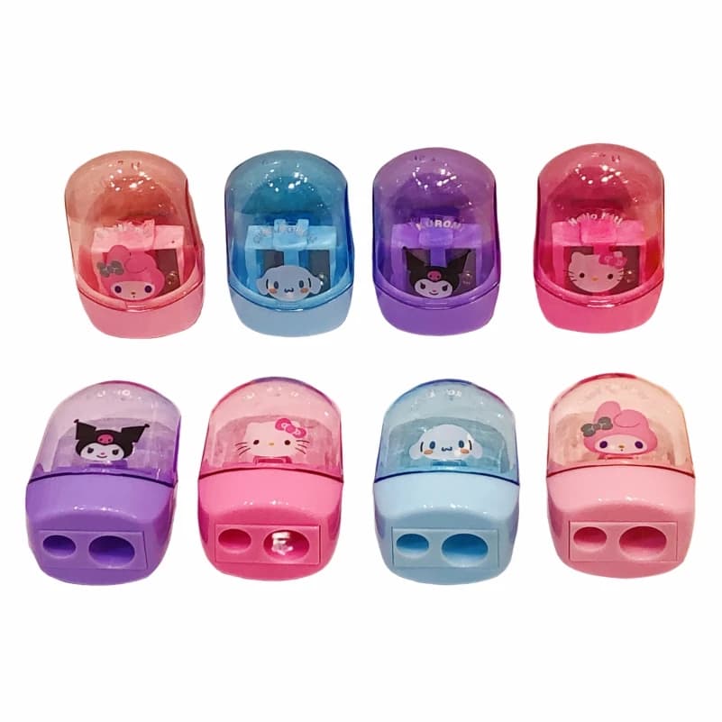 Anime Hello Kitty Kuromi Melody Double Hole Pencil Sharpener Cute Cartoon Portable Pencil Sharpener children's School Supplies