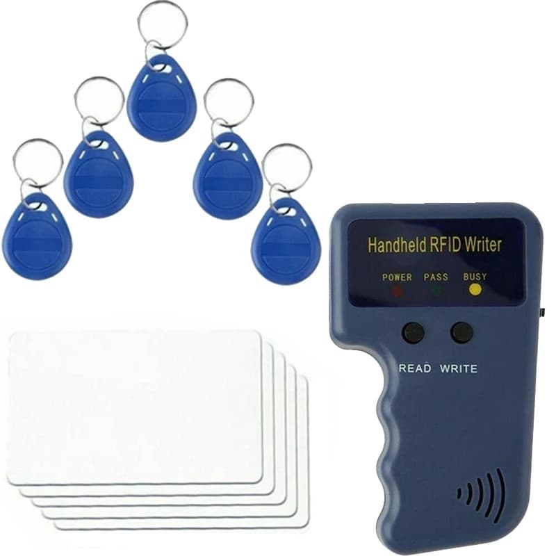 1Set EM4100 RFID Copier Writer Duplicator Programmer Reader + T5577 EM4305 Rewritable ID Keyfobs Tags Card Plastic 125Khz