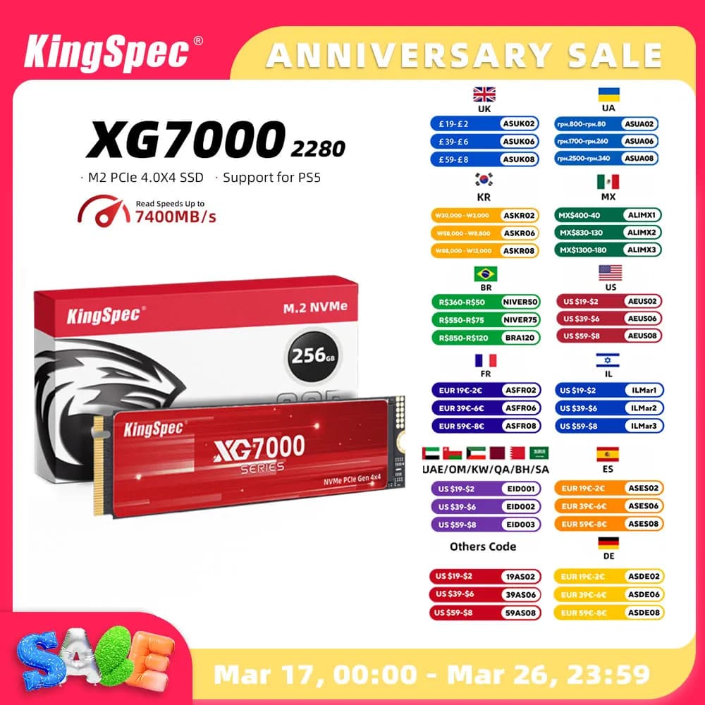 KingSpec SSD M2 NVMe 512g 1TB 2TB 4TB Ssd M.2 2280 PCIe 4.0 SD Nmve Gen4 Hard Disk Drives Internal NVMe Drive for PS5