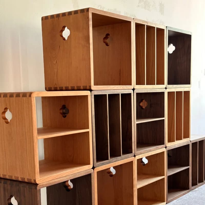 Organizer Bookcase Cabinets Living Room Wood Retro Storage Bookshelf Cabinet Bedside Table Simple Design Change Shoe Footstool