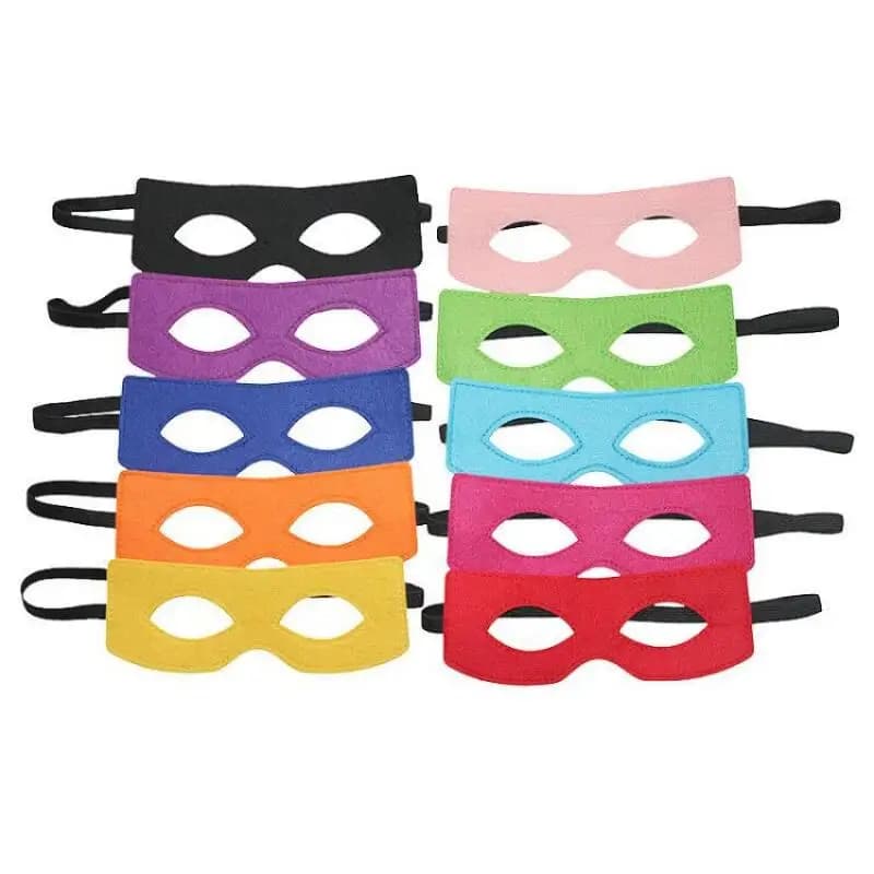 Multicolor Felt Masks Eye Masks Half Mask Adult Kids Cosplay Props with Elastic Ribbon for Boys Girls Halloween Masquerade Party