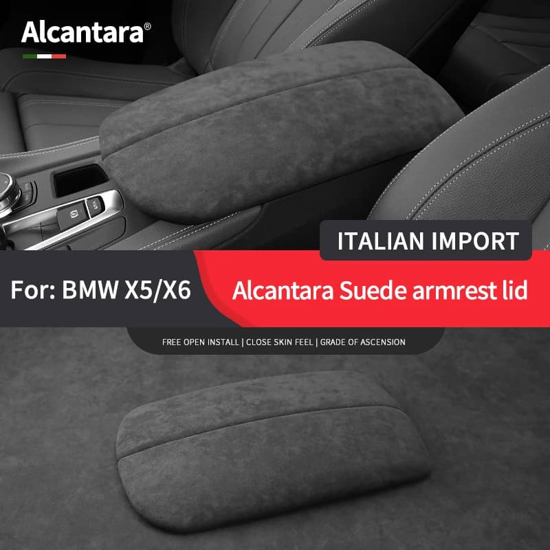 Suede Car Wrapping Alcantara Car Styling Stowing Tidying Armrest box Panel Cover Stickers Trim F For BMW X5 F15 X6 F16 2008-2022