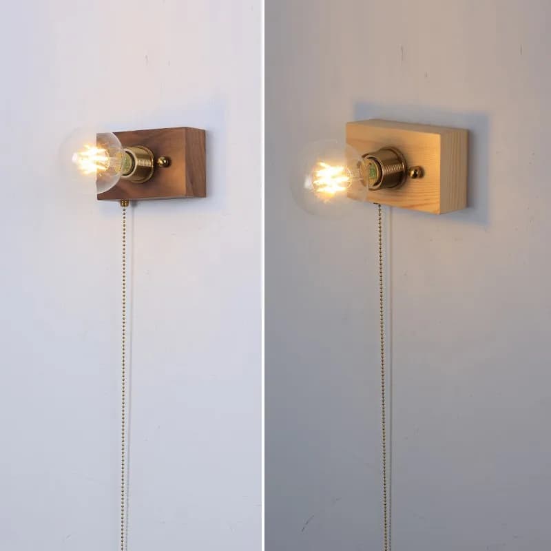 Nordic Wood Art Wall Lamp Minimalist Bedroom Bedside sconce Bathroom Mirror Front  Corridor Aisle Stair Balcony