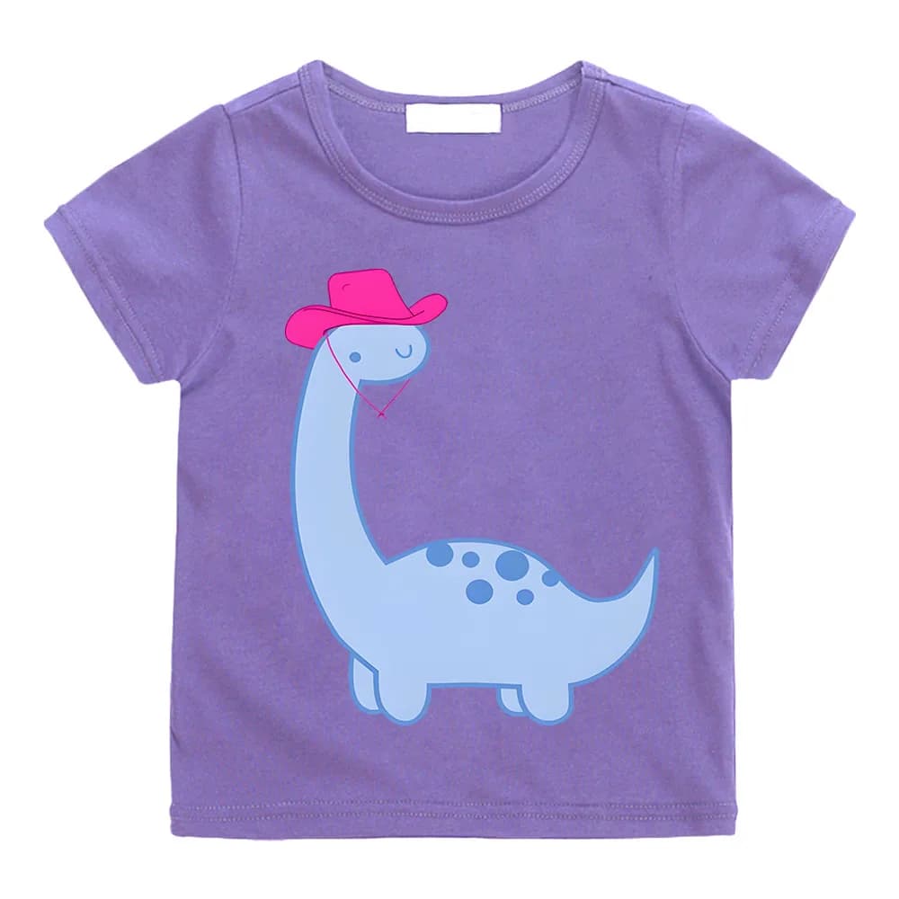Dinosaurs Unisex T-Shirt Girls Boys Summer Kids Handsome Cartoon Anime Beautiful Children's Short-Sleeved Shirt Girls Clothes