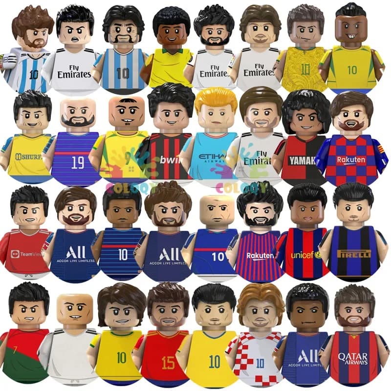 Kids Toys Football Stars Building Blocks Sport Player Mr Football Ball King Mini Action Figures Toys For Boys Christmas Gifts