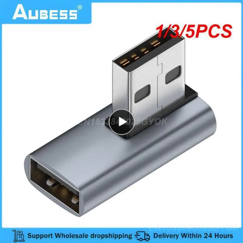 1/3/5PCS 3.0 dizüstü U adaptörü 90 derece erkek kadın tip-c adaptörü açılı sağ ve sol ve yukarı ve aşağı uzatma konektörü 10