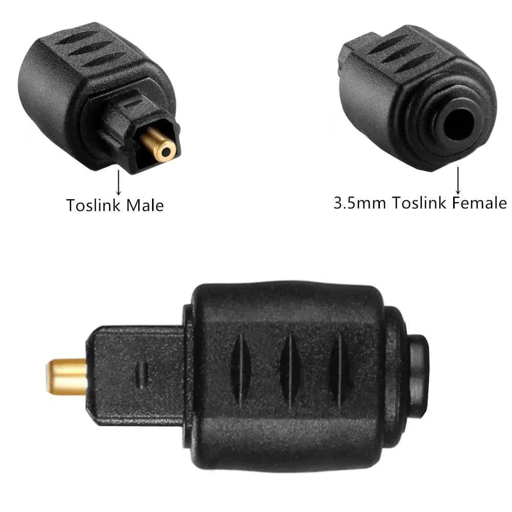 Optical Fiber Converter TOSLINK Optical Fiber Converter Adapter Mini3.5 to Toslink Male