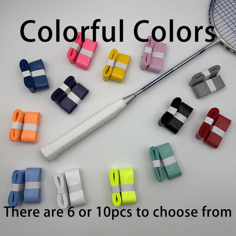 6pcs, [popular choice] Anti slip adhesive flat hand glue for badminton/tennis rackets, professional anti slip grip strap