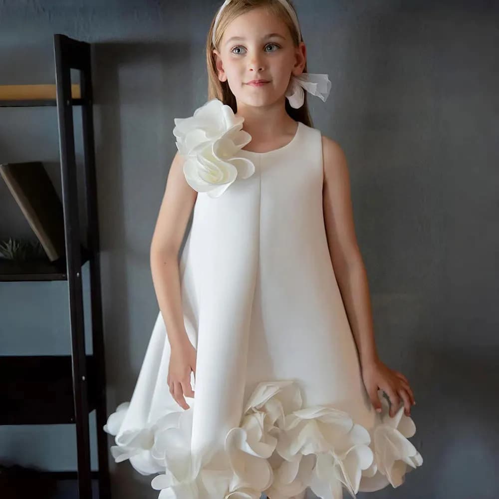 Jill Wish J073 Elegant White Dubai Girl Dress Pink Eid al-Fitr Baby Children Clothes for Wedding Birthday Holiday Party 2025