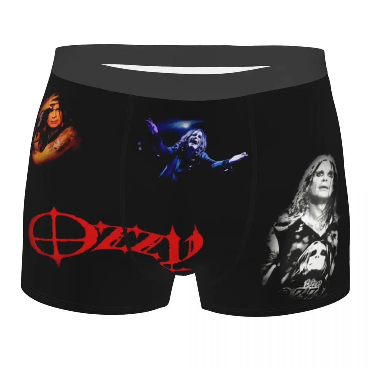 Custom Novelty Heavy Metal Rock Ozzy Osbourne Collage Boxers Shorts Panties Men's Underpants Stretch Briefs Underwear